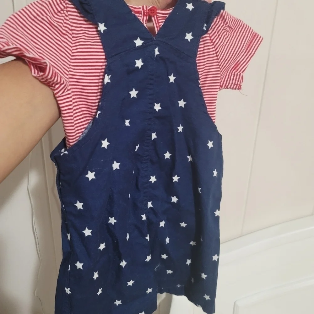 Carters Child of Mine Patrotic  Blue, Red and white Star-Patterned Dress 18Month
